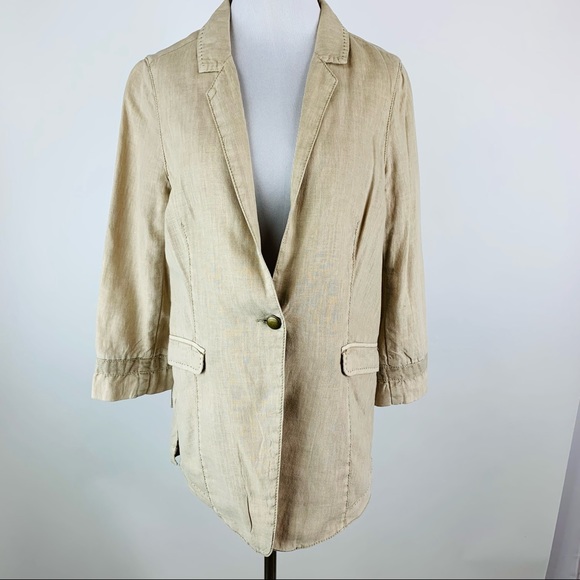 Anthropologie Marrakech Linen One Button Blazer M - Picture 1 of 10